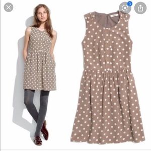 Madewell Polka Dot Silk Grey Dress